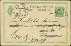 "Schwarzwald" violetter L1 klar auf Ganzsachenkarte 5 BIT mit Stempel ...