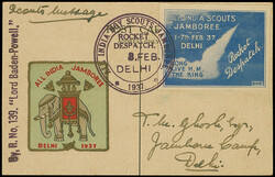 Indien: 1937, Rakete Nr. 130 “Lord Baden-Powell” vom 3.2., ...