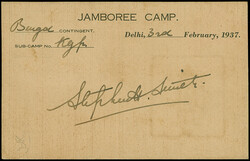 Indien: 1937, Rakete Nr. 130 “Lord Baden-Powell” vom 3.2., ...