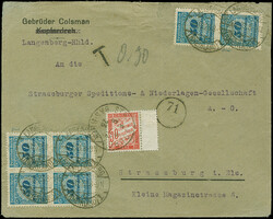 Korbdeckel 50 Mrd. M. durchstochen im Viererblock und senkrechtem ...