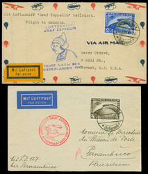 1930, Südamerikafahrt 2 und 4 M. mit stehendem Wasserzeichen, ...