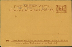 Wormatia: 1896, Ganzsachen-Doppelkarte 3 Pfg. mit violettem L2 ...