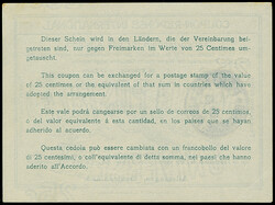 Kriegspost: 1915, Internationaler Antwortschein 25 Pfg. mit Stempel ...