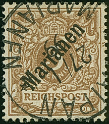 1899/1900, Steilaufdruck 3 Pfg. mit Stempel “SAIPAN MARIANEN 27.1 ...