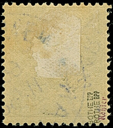 1899/1900, Steilaufdruck 5 Pfg. mit violettem Stempel “SAIPAN ...