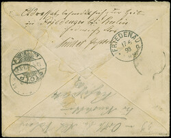 1890, Krone/Adler 20 Pfg. violettultrmarin, zwei Einzelmarken mit ...