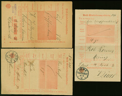1891/92, zwei Posteinlieferungsscheine je mit Stempel “LOME ...