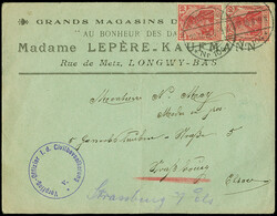 1916, Germania 10 Pfg. im senkrechten Paar mit Stempel “K.D ...
