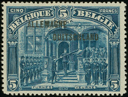 1920, 5 Franc blau, Aufdrucktype II, gezähnt 14 ¾:15, sauber ...