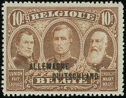 1920, 10 Franc braun, Aufdrucktype III, gezähnt 14 ¾:15, sauber ...