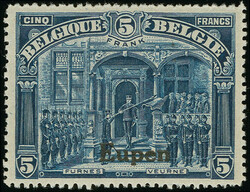 1920, 5 Franc blau, gezähnt 14 ¾:15, postfrisch, ausgabetypisch ...