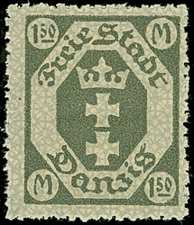 1922, 1,50 M. dunkelgraugrün, mit Aufdruckfehler “Unterdruck ...