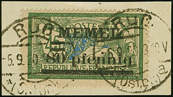 1920, 80 pf auf 45 C. schwärzlicholivgrün/grauultramarin mit ...