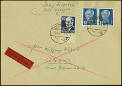 1952, Persönlichkeiten 80 Pfg. auf gestrichenem Papier mit ...