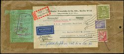 1956, 1 M., 70 Pfg. und 20 Pfg. mit Handrollstempel “BERLIN SW77 29 ...