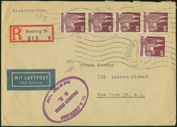 1948, Bauten 60 Pfg. im senkrechten 4er-Streifen und Einzelmarke je ...