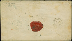 Oktogon 5 Sgr. violett mit Ra2 "NEUENBURG 17/9" (1859) an ein ...