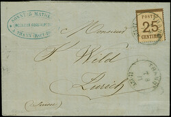 25 C. ockerbraun, Spitzen nach oben im großen Format, mit EKr. ...