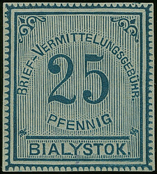 1916, Probedruck 25 Pfennig dunkelblau auf blaugrau auf dünnem ...