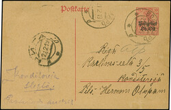 "ВОЛЬМАРЬ 21.2.19" (WOLMAR) klar auf Ganzsachenkarte 10 ...