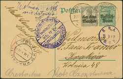1920, Germania 2½ Pfennig mit Stempel “CZENSTOCHAU 26.10.16” als ...