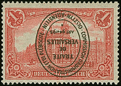 1920, Aufdruckausgabe im Hochoval 1 Mark mit kopfstehendem Aufdruck, ...