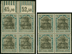1920, Germania 75 Pfennig mit schwarzem Probeaufdruck von Druckplatte ...