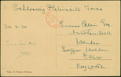 FELDPOST: 1920, Ansichtskarte “Flensburg Marineschule zu Mürwik” ...