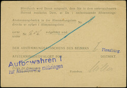 WAHLBENACHRICHTIGUNG: 1920, portofreie Drucksachenkarte ab ...