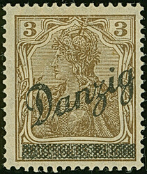 1920, Kleiner Innendienst 3 Pfennig, Probedruck mit schwarzem ...