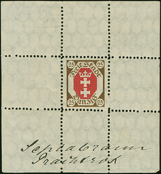 1921, Kleines Staatswappen 25 Pfg. braun/rot ohne Netzunterdruck, ...