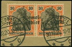1920, Germania 30 Pfennig dunkelrotorange/schwarz auf hellchromgelb, ...