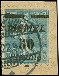 1922, Säerin 50 Pfennig auf 50 Cent preußischblau, farbfrisch und ...