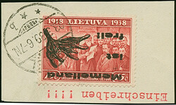 1939, Elchschaufel 15 Centu, kopfstehender Aufdruck in Type II, ...