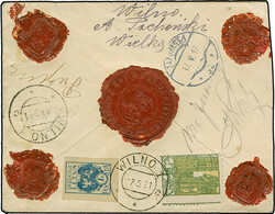 1920, Coat of Arms overprint issue 4 marka on 30 sk. brown, for ...