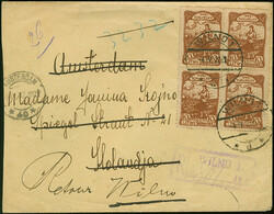 1922, Opening of the state parliament Sejm 10 marka, block of four, ...