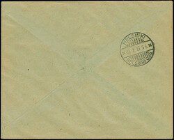 Airmail 10 marka, two imperforated singles with additional franking ...
