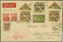 1923, Airmail 10-45 marka, imperforated, together with additional ...