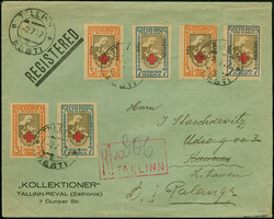 1928, Aita hädalist 2½-5 mark, imperforated and perforated with ...