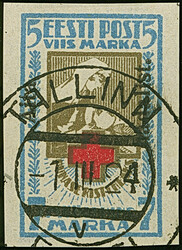 1923, Aita hädalist 2½-5 mark, perforated and imperforated, used ...
