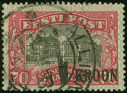 1923, Kroon-Surcharge 1 k. with "KROON" missing on the left side,used ...