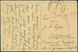 CASH-FRANKINGS: 1941, Tartu, red straight-line “POSTIMAKS ...