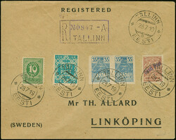 1919, 5 kopeks, together with additional franking, tied by cds. ...