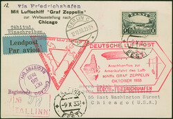 1933, Chicagofahrt mit Anschlussflug, als R-Karte ab “TALLINN -9.X ...
