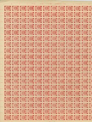 1919, Ear of corn 10 kopek red, imperforated, complete sheet on map ...