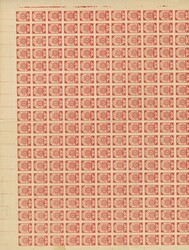 1919, Ear of corn 10 kopek red, imperforated, complete sheet on map ...