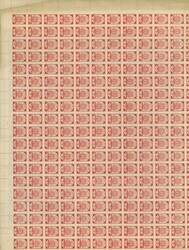 1919, Ear of corn 10 kopek red, imperforated, complete sheet on map ...