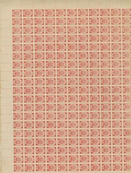 1919, Ear of corn 10 kopek red, imperforated, complete sheet on map ...