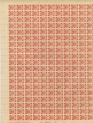 1919, Ear of corn 10 kopek red, imperforated, complete sheet on map ...