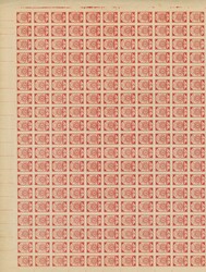 1919, Ear of corn 10 kopek red, imperforated, complete sheet on map ...